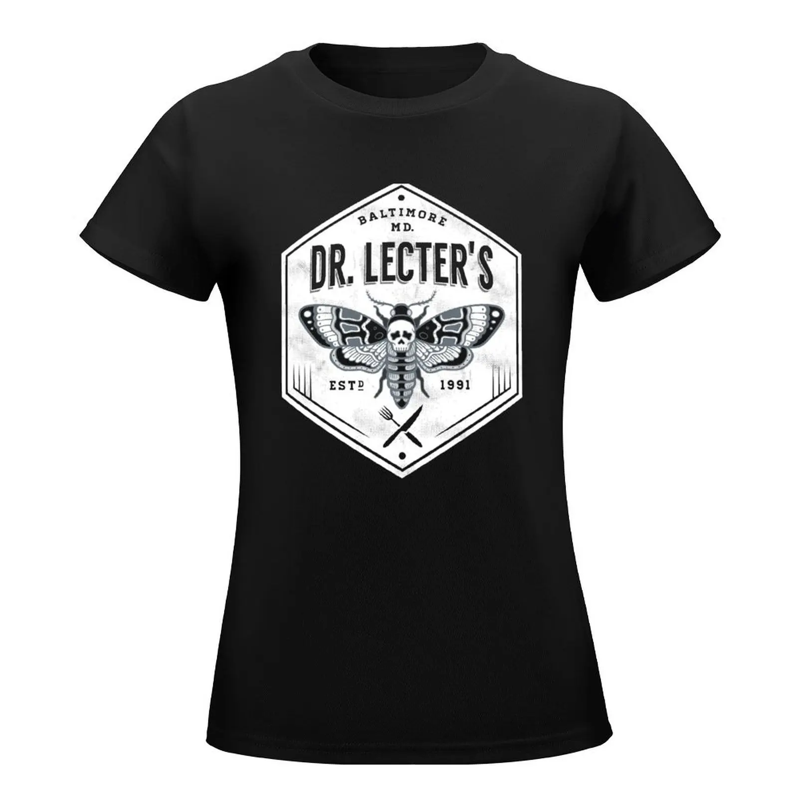 Dr. Lecter's - Death's Head Moth - Horror T-Shirt tees Blouse plus size t shirts for Women loose fit