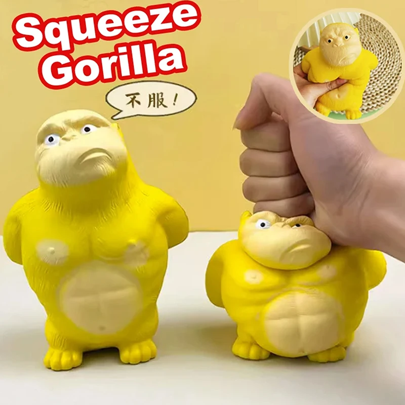Gorille Anti-Stress - Jouet à Presser En Latex - Singe étirable Et Indestructible - Soulage L'anxiété Pour Adultes Et Enfants - Cadeau Idéal