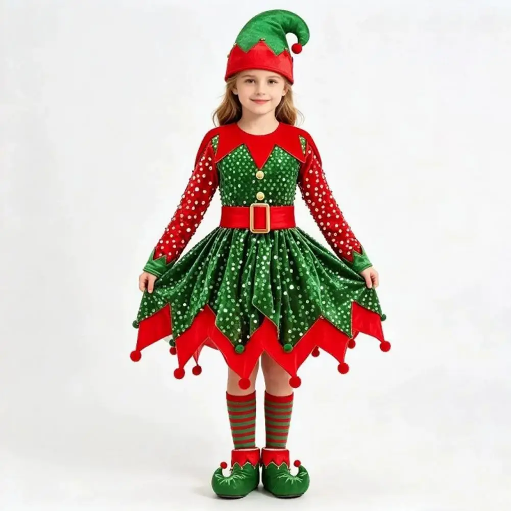 Robe Lutine à Sequins Fille avec Chaussettes Rayées – photo 3