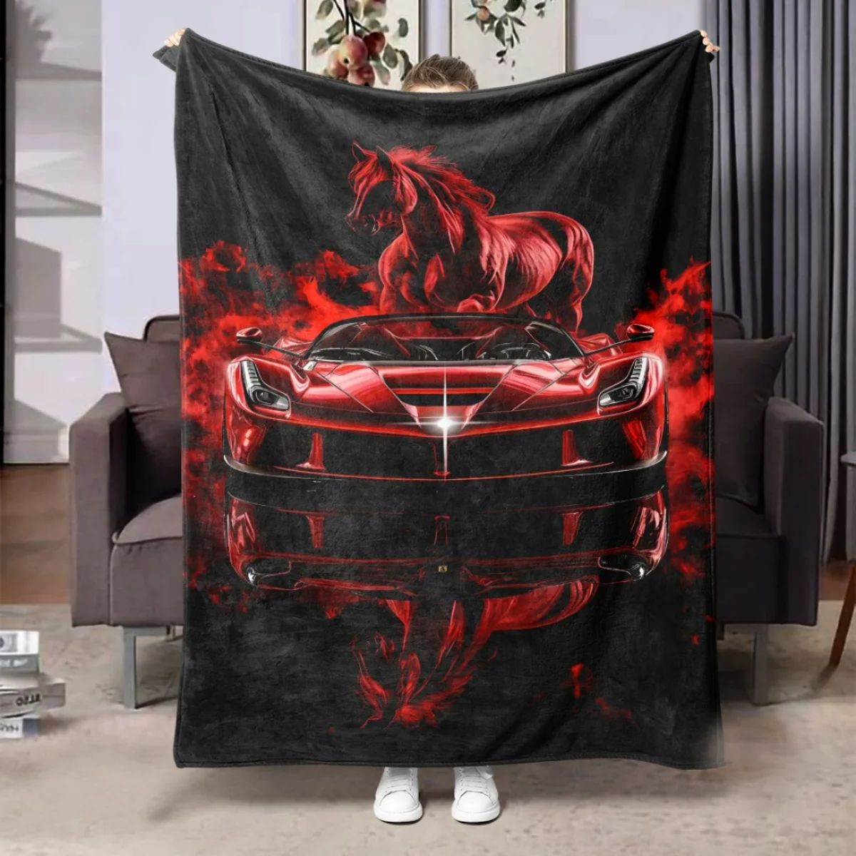 

Car pattern flannel blanket - soft and warm, suitable for sofas, beds, chairs, camping, and as a holiday gift for boys and girls