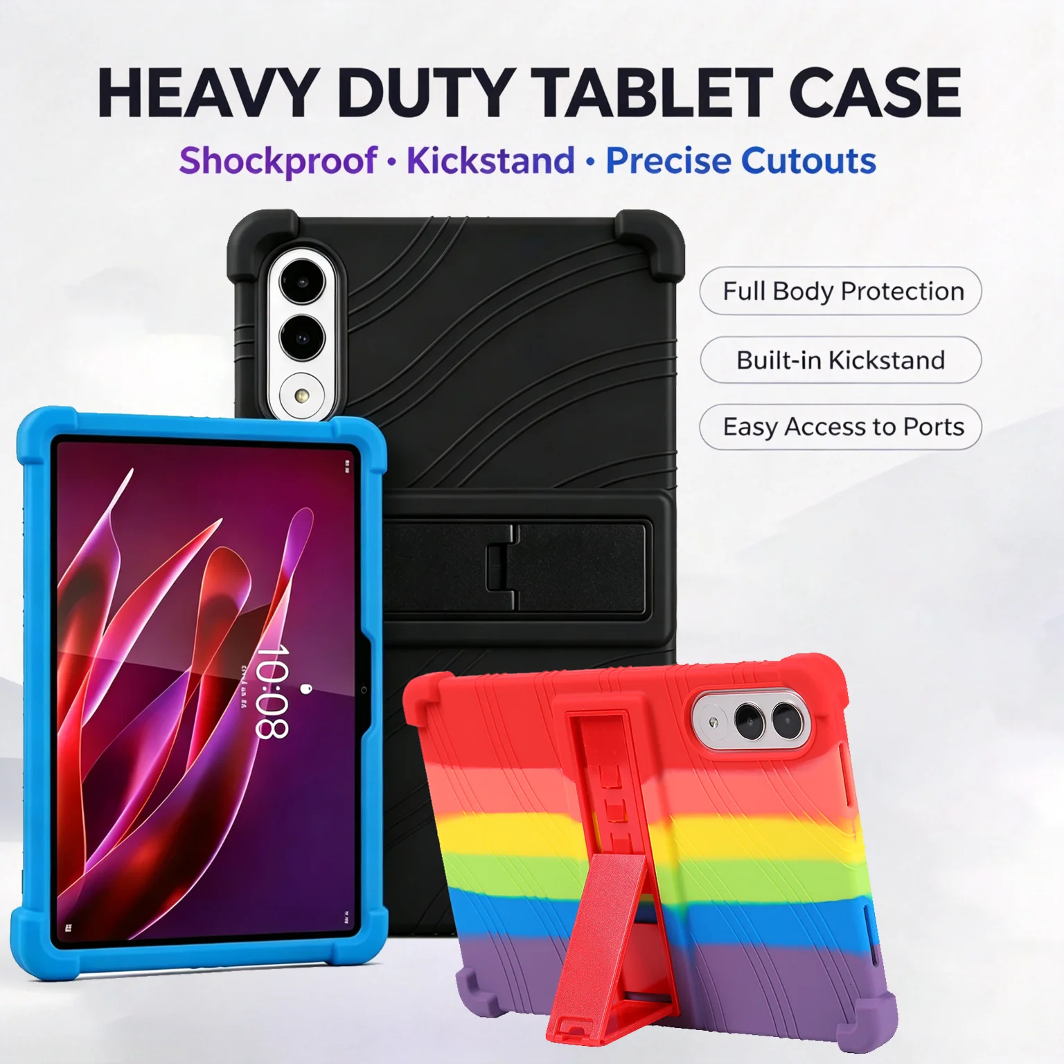 Protective Adjustable Stand Case For Lenovo Xiaoxin Pad pro GT 11.1'' TTB710FU Tablet Shock-Absorbing Soft Silicone
