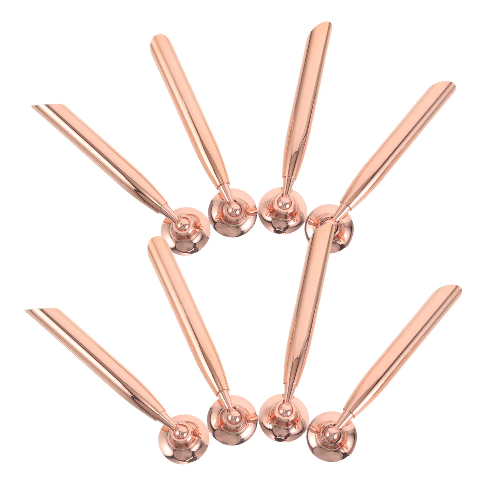 Metal Pen Holder Stand 8 Piece Set Stable Swivel Fountain Pen Display for Signing Guest Book Office Desk