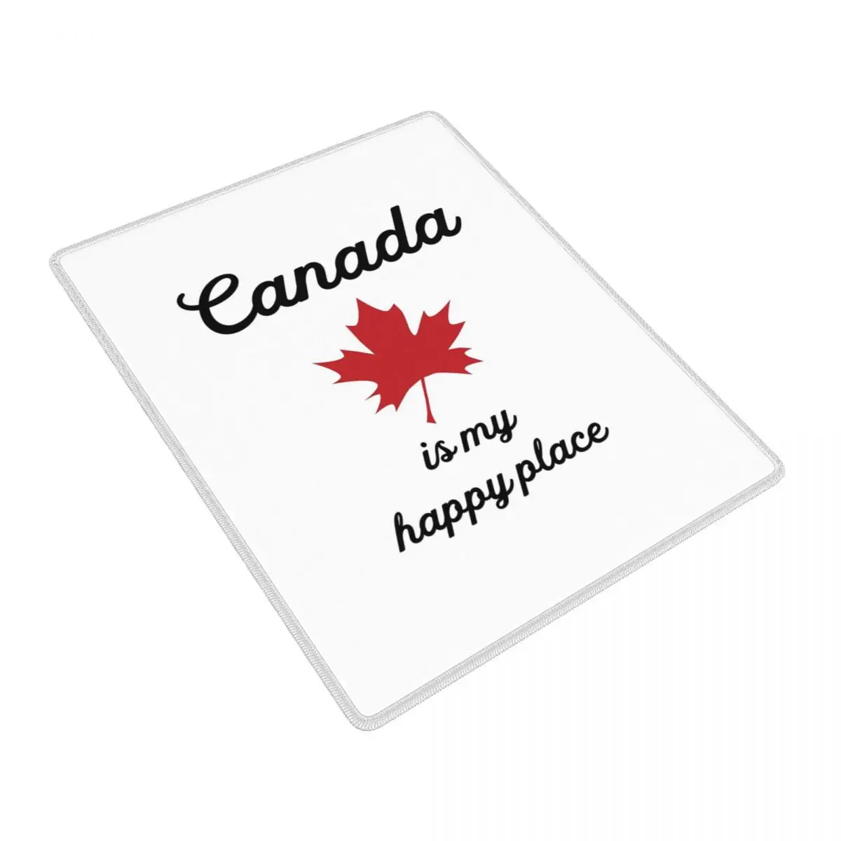 Maple Leaf Canada Canadian Is My Happy Place Mouse Pad Gamer PC Laptop Mats Keyboard Desk Mat 7x9 in 22x18 cm