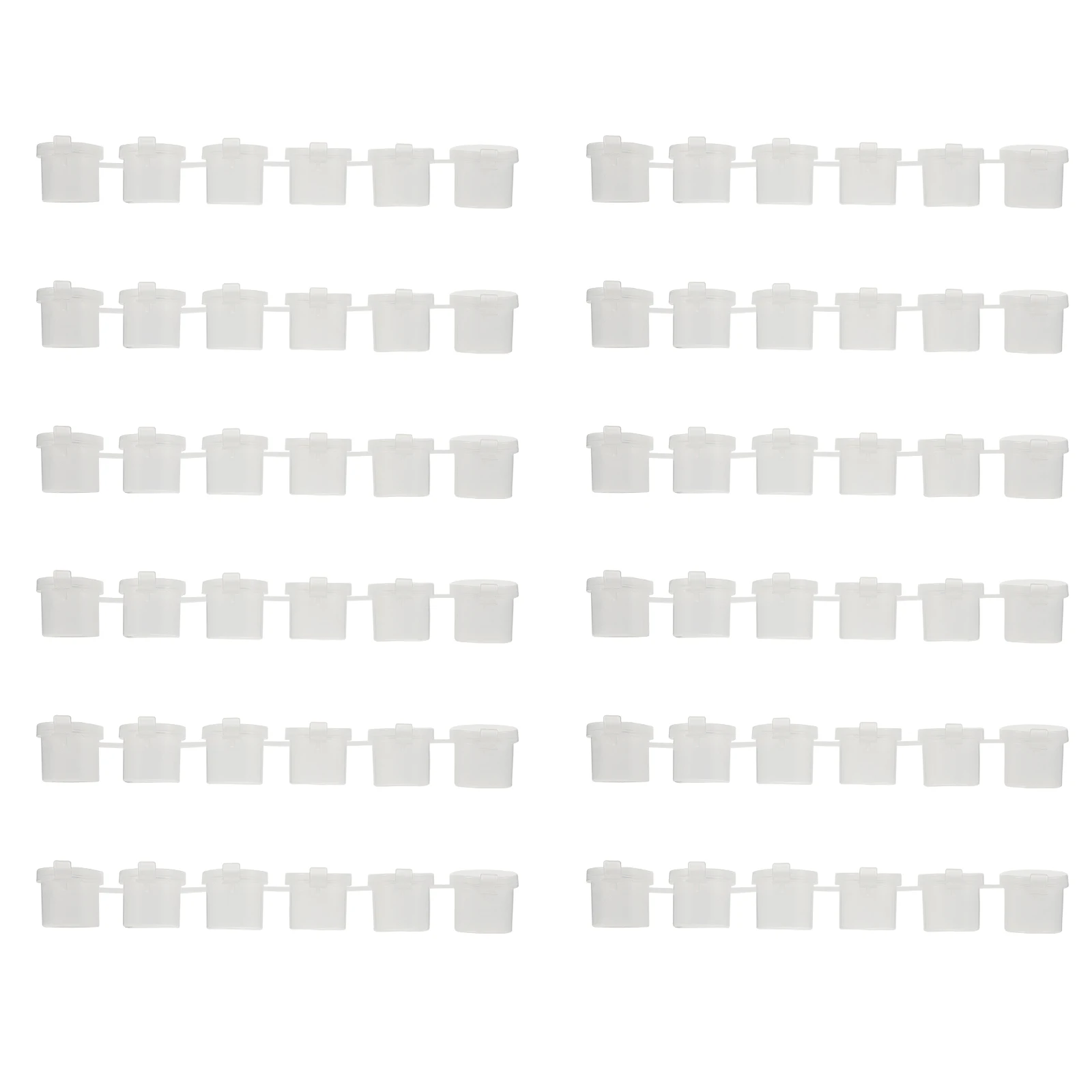 

20pcs Strips Empty Mini Paint Pots Plastic Storage Containers With Lids 6 In 1 Clear Paint Cups For Classroom Use 10Ml Each 6