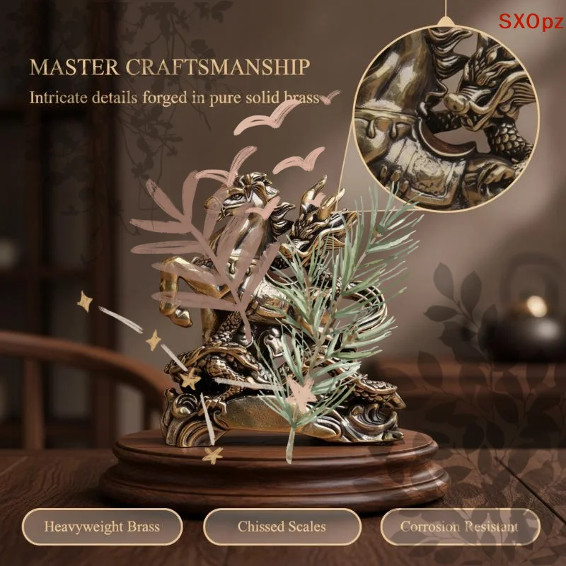 1Pc Chinese Dragon Horse Brass: Craft Ornament 2026 Small Copperware Creative Home Decor Desktop Collection