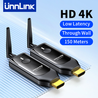 Unnlink 50m Wireless HDMI Extender 1 to 4 Splitter Video Transmitter Receiver 1080P AV Adapter for PS4 Camera PC to TV Monitor