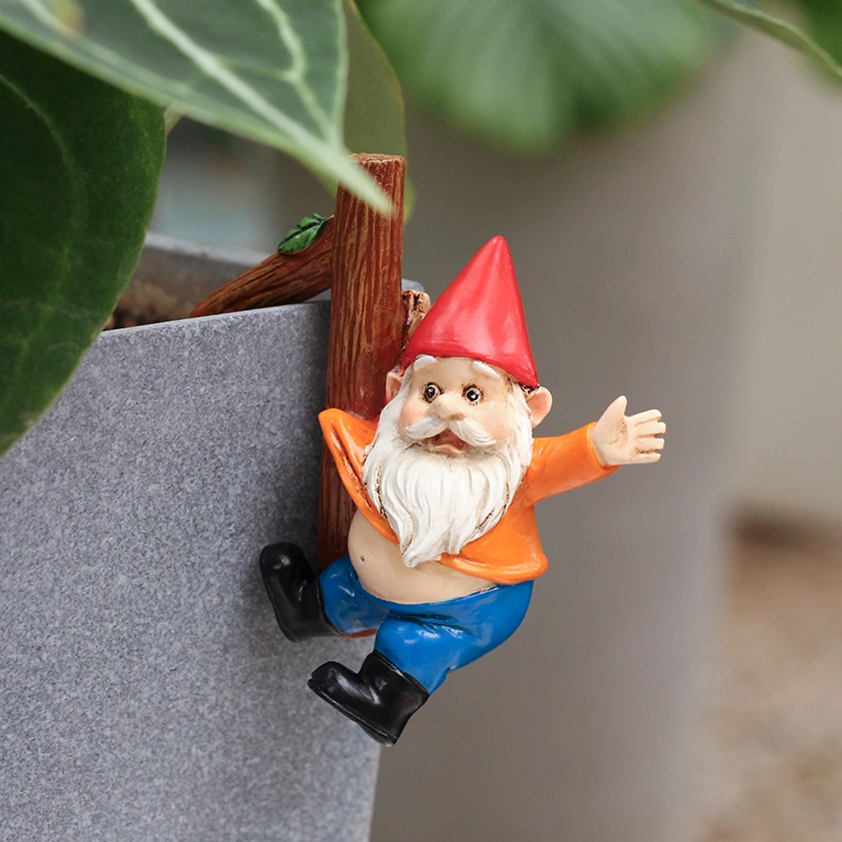 1 funny dwarf climbing pendant, big bellied dwarf, fun garden bonsai decoration, resin crafts