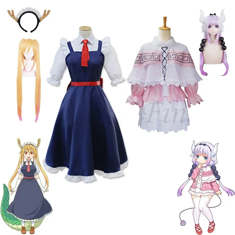 Miss Kobayashi's Dragon Maid Kanna Kamui Cosplay Costume for Women Halloween Kobayashi san Chi no Maid Uniforms Lolita Dress