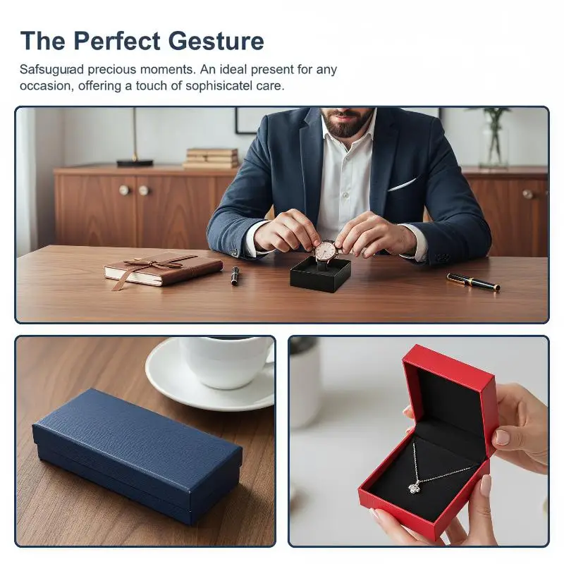 Secure Lids Rectangular Hard Paper Gift Boxes Multicolor Scratch Resistant Jewelry Storage Cases for Graduation Gifts