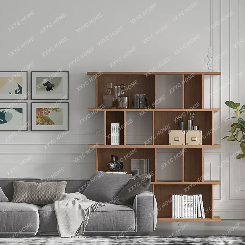 Cy Nordic Solid Wood Bookshelf Simple Modern Study Living Room Multi-Layer Display Decoration Bookcase Shelf