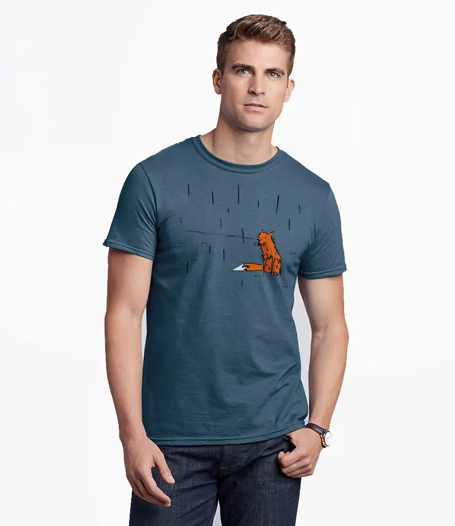 

Fox men T Shirt unique gift for him graphic tee boyfriend hand painted