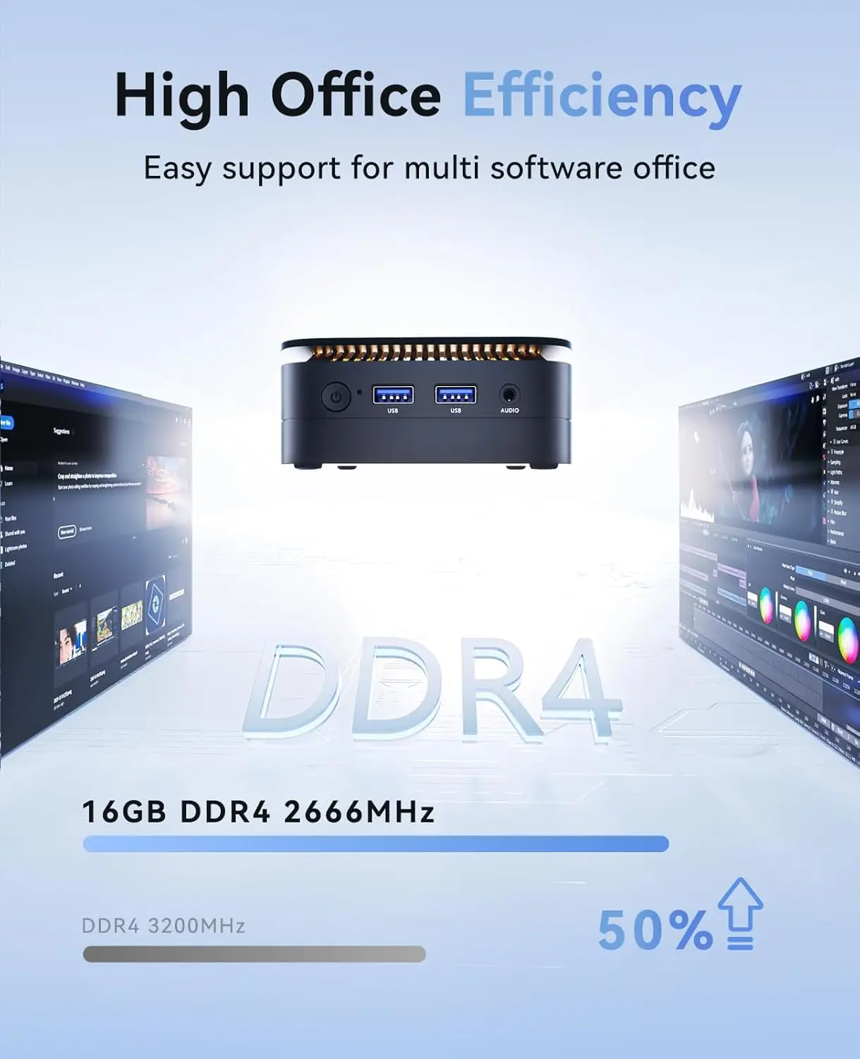 KAMRUI Mini PC Intel Alder Lake N97 16GB DDR4 RAM 512GB M.2 2280 SSD WiFi5 BT4.2 Mini Desktop Computer for Business Home Office