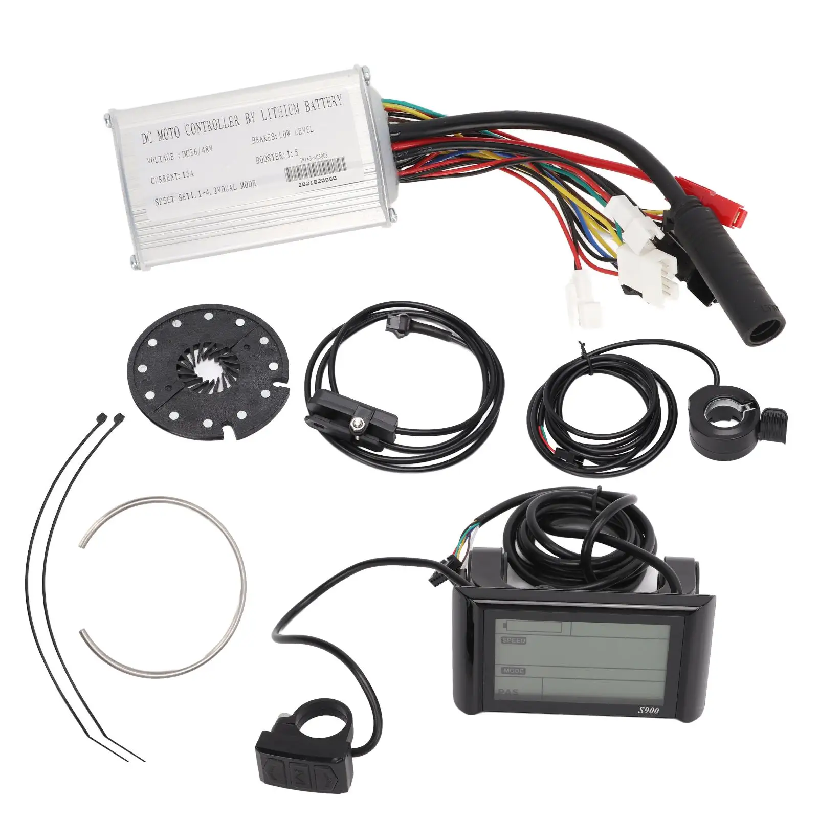 High-Quality Electric Bicycle Conversion Kit - 36V/48V 250W Motor, 15A Controller, Display, Thumb Throttle, Speed Sensor