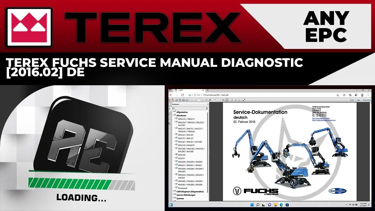 AutoDVD Terex Fuchs Service Manual Diagnostic DE - Service Manuals, Electrical, Hydraulic Schematics 2016