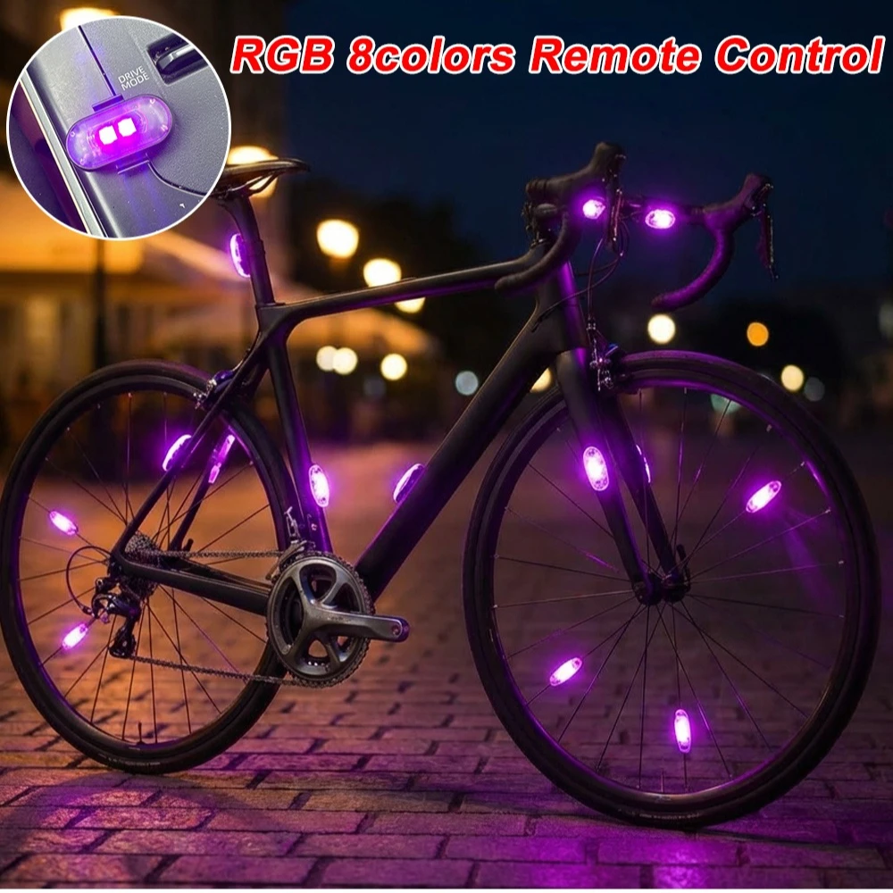 Bicycle RGB Led Lights Bike Light LED Flash Position Wireless Light Aircraft Airplane Helicopter Warning Lights Accessories