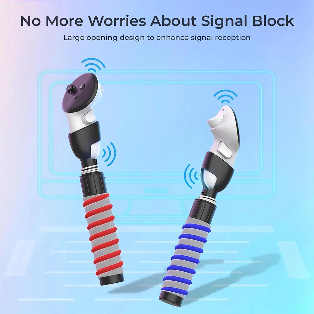 ด้ามจับขยาย VR เพิ่มประสบการณ์การเล่นเกม VR อุปกรณ์เสริมที่ถือเกม VR ด้ามจับคู่สำหรับตัวควบคุม Meta Quest 3