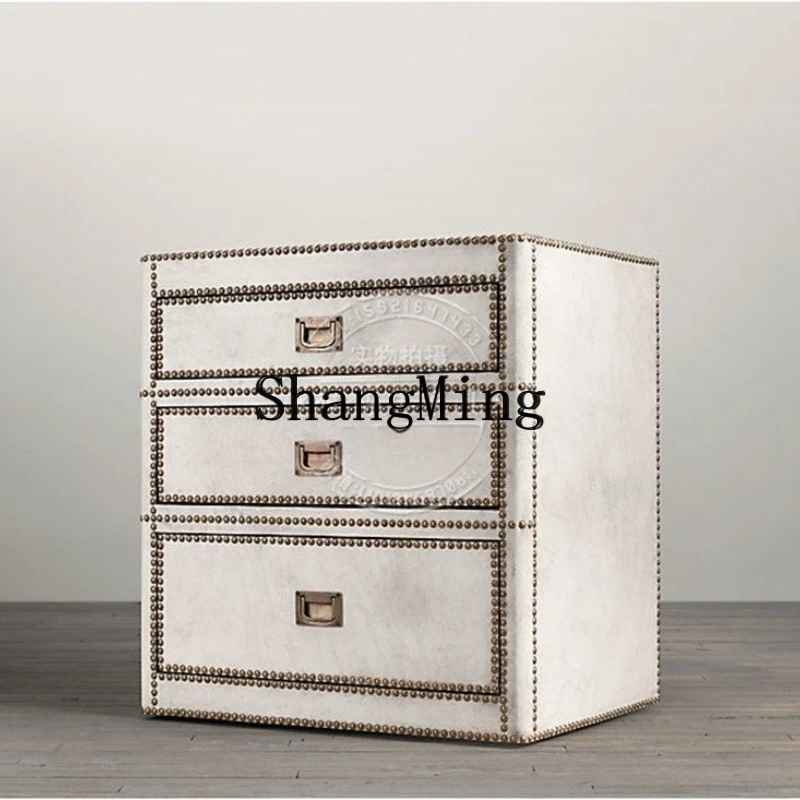 

DHY Country Neoclassical Bedroom Bedside Cabinet Solid Wood Bedside Locker