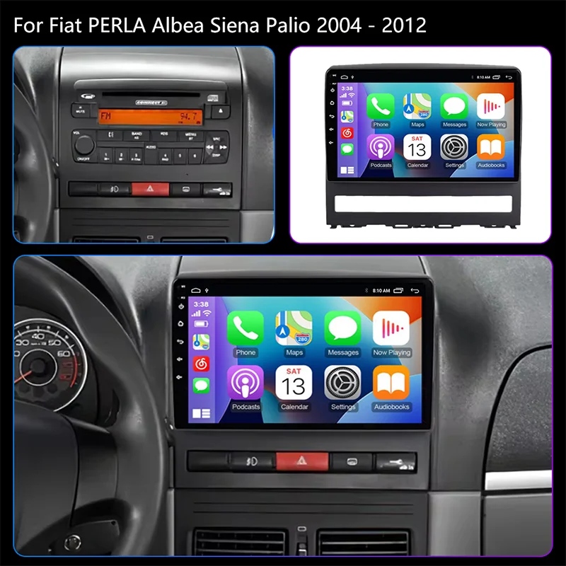2DIN Multimedia Car Radio for FIAT Strada Palio Siena Albea ZOTYE Perla Idea Z200 2004-2014 with Android Auto Carplay FM Video