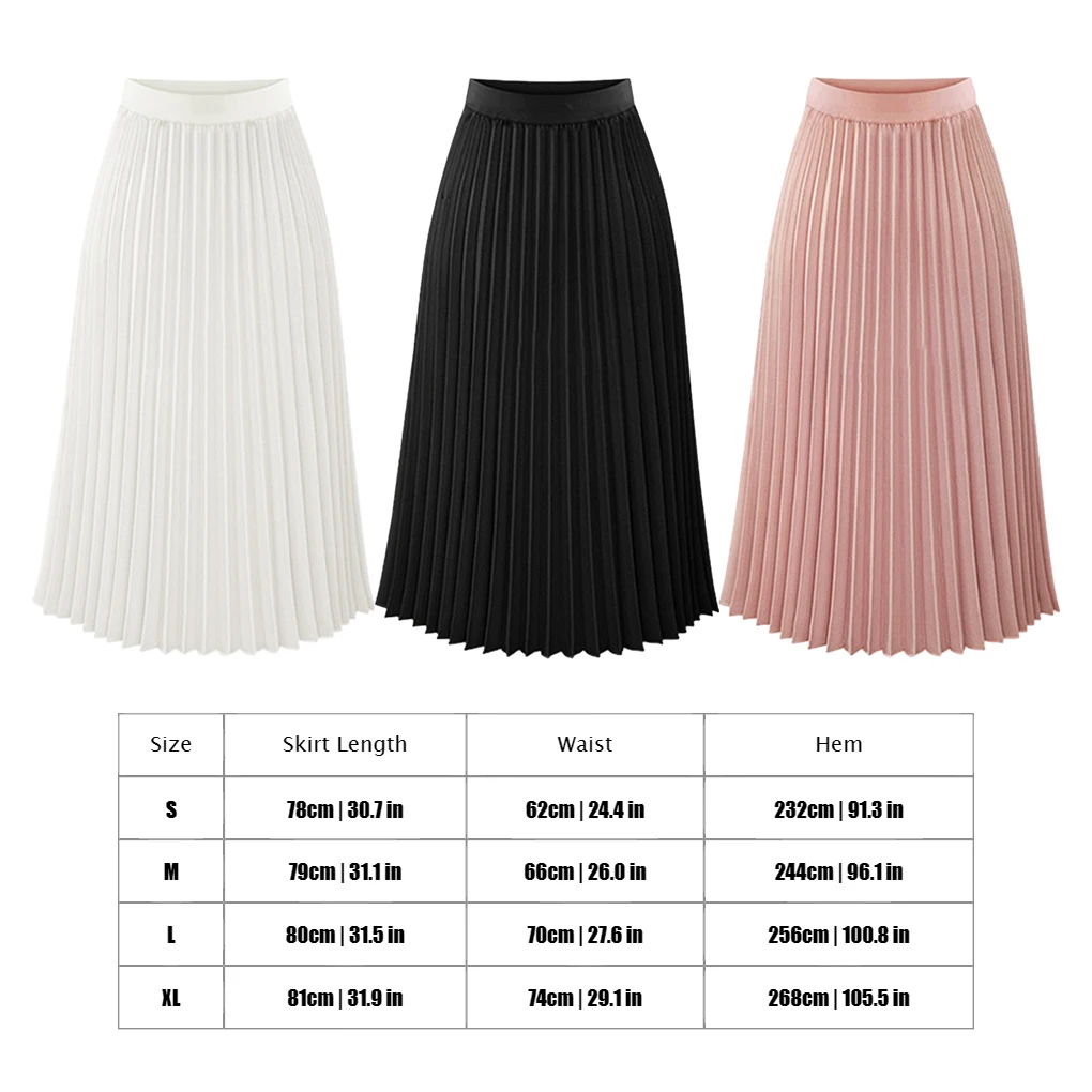 Comfortable And Flattering Long Skirt - Fashion Game The Elastic Waist Is Fully Elastic And Excellent To Tighten pink L 1