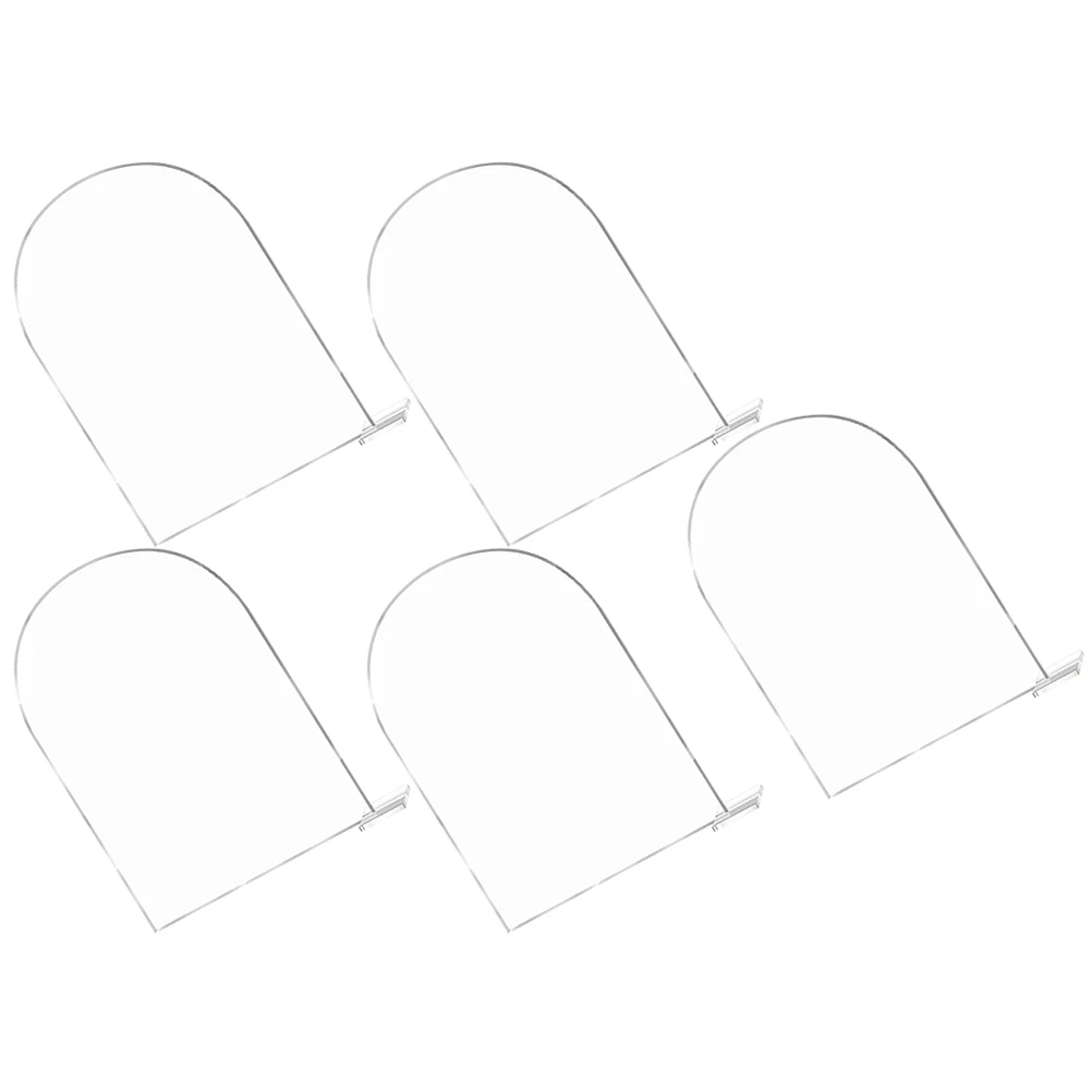 

5 set Acrylic Transparent Arch Seat Signs 12 7x17 8cm Cards 4x5 3cm Bases Reusable Blank Place Cards for Wedding Party Table