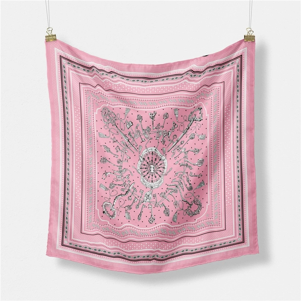 European 53CM Personalized Hip-hop Style Geometric Cashew Women Decorative Small Square Scarf Printed Hijabs For Women
