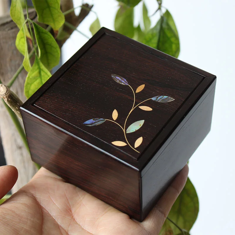 

Lacquer Inlaid Rosewood Empty Incense Box Wooden Jewelry Storage Case for Bracelet Beads