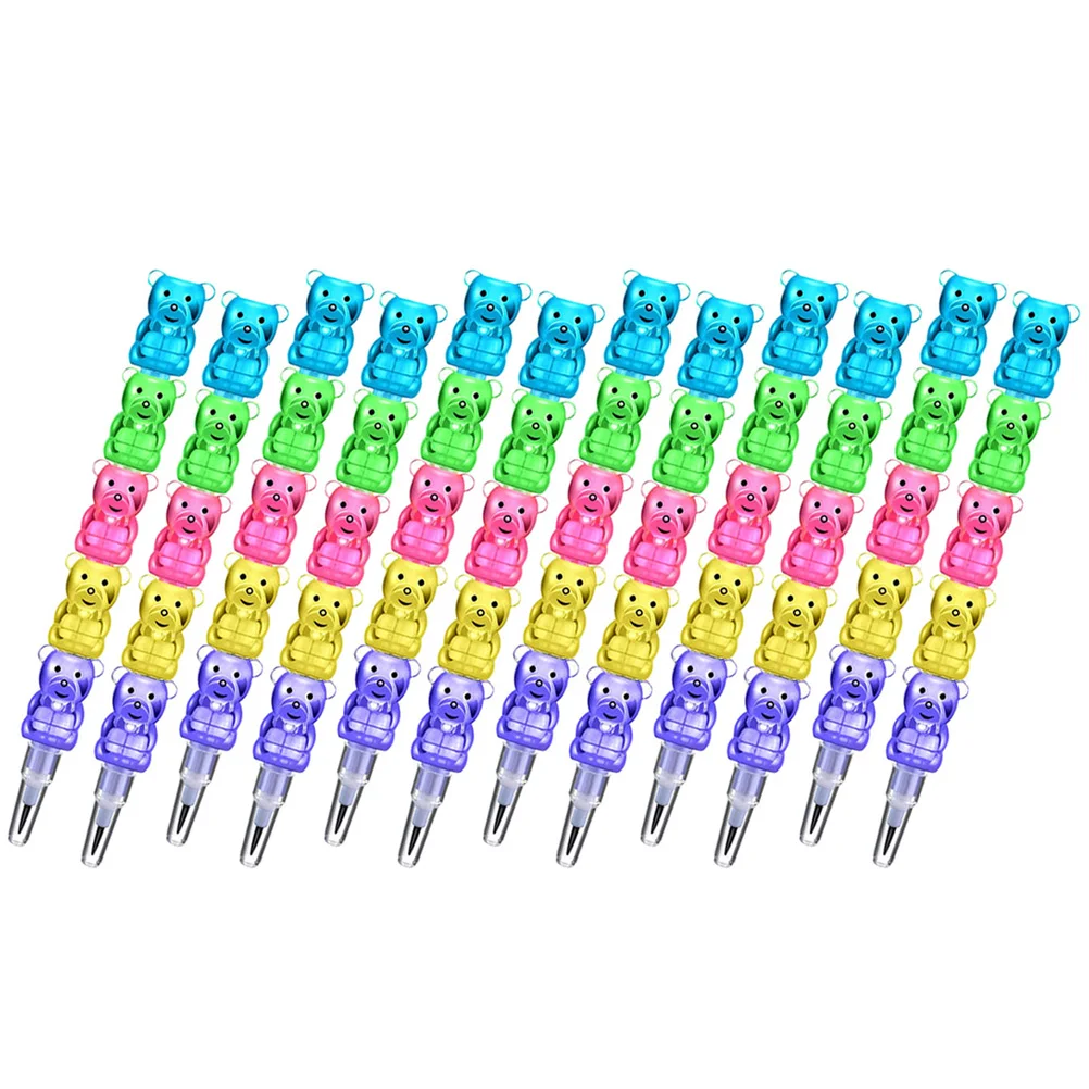 

24 шт., карандаши в форме медведя с героями мультфильмов, детские школьные принадлежности для студентов, штабелируемые канцелярские принадлежности, подарки для рисования, качество премиум-класса