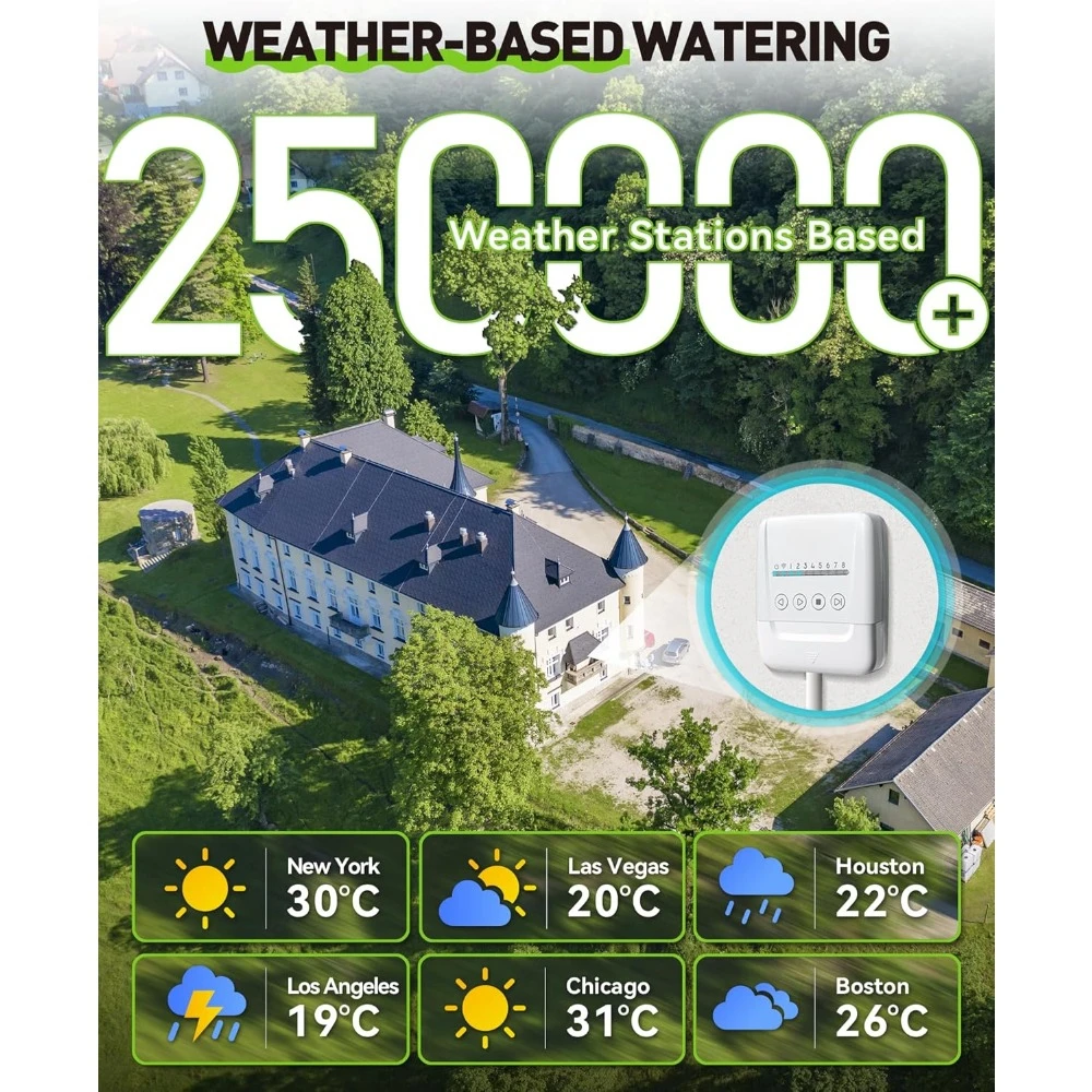 Intelligent Sprinkler Controller for Garden and Courtyard, Timer, Wi-Fi, Controller for Zone 8