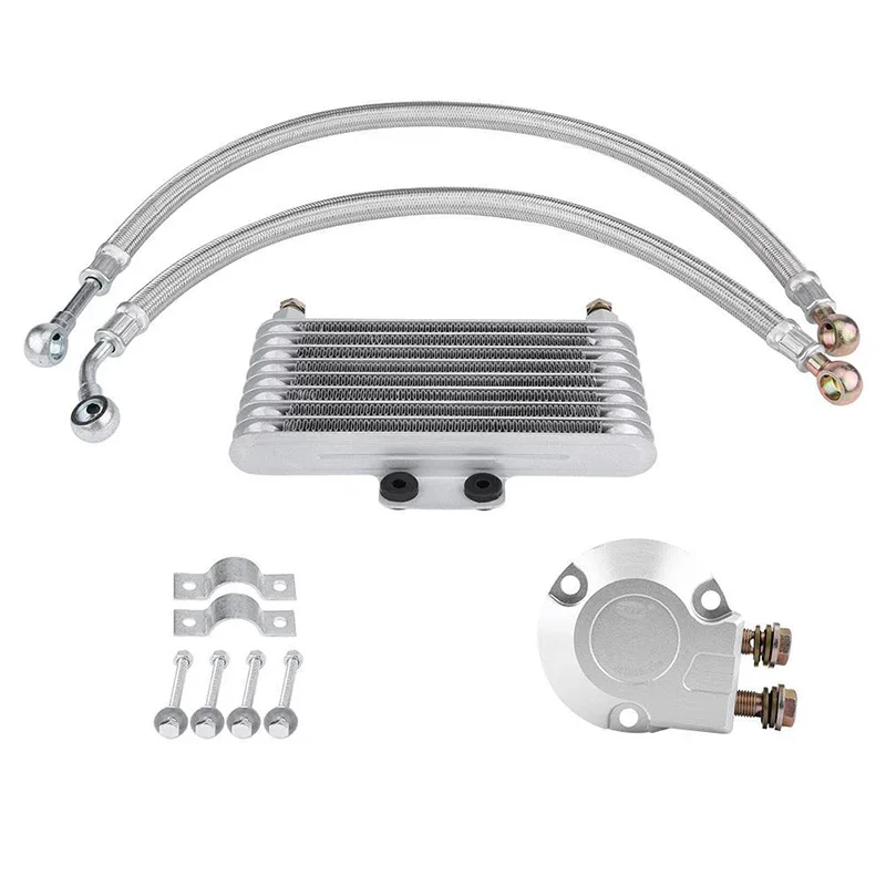 Motorcycle Oil Cooler Kit Motorcycle Engine Oil Cooling Radiator Set Fit for EN GN GS GZ/ST PAPIO/Benelli Engine 100CC-250CC