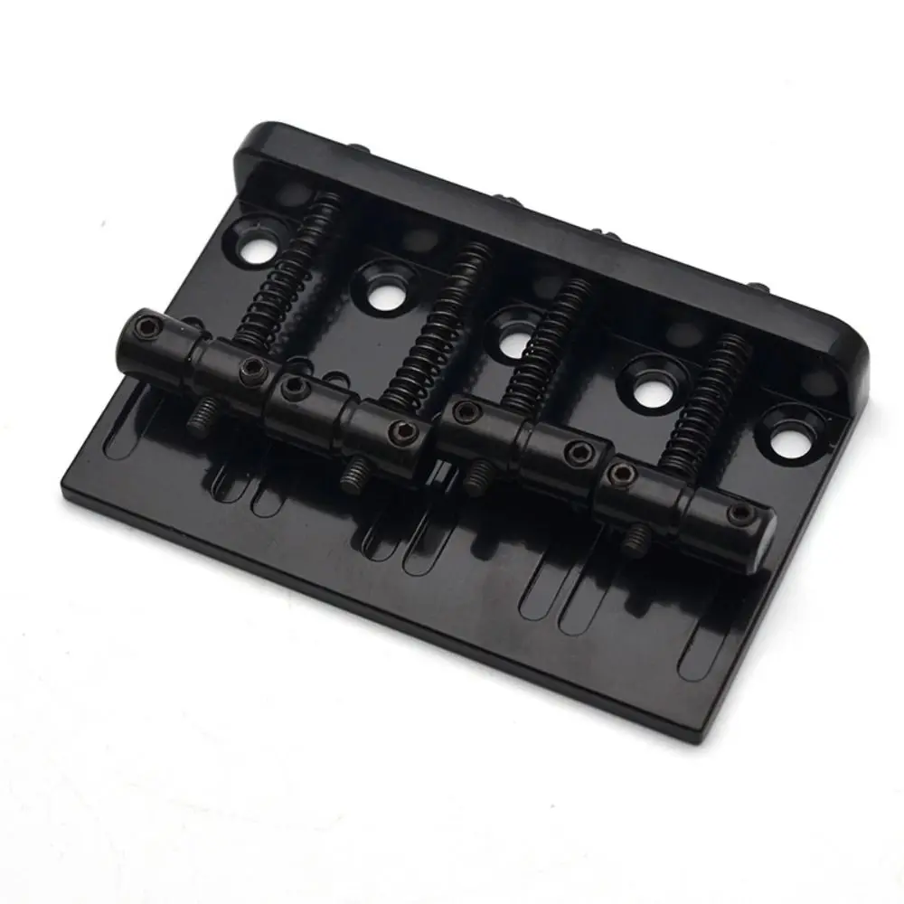 4 Strings Bass Bridge Tailpiece 5-saddle with Screws Guitar Saddles Set Guitar Parts Adjustable Bassist String Plates