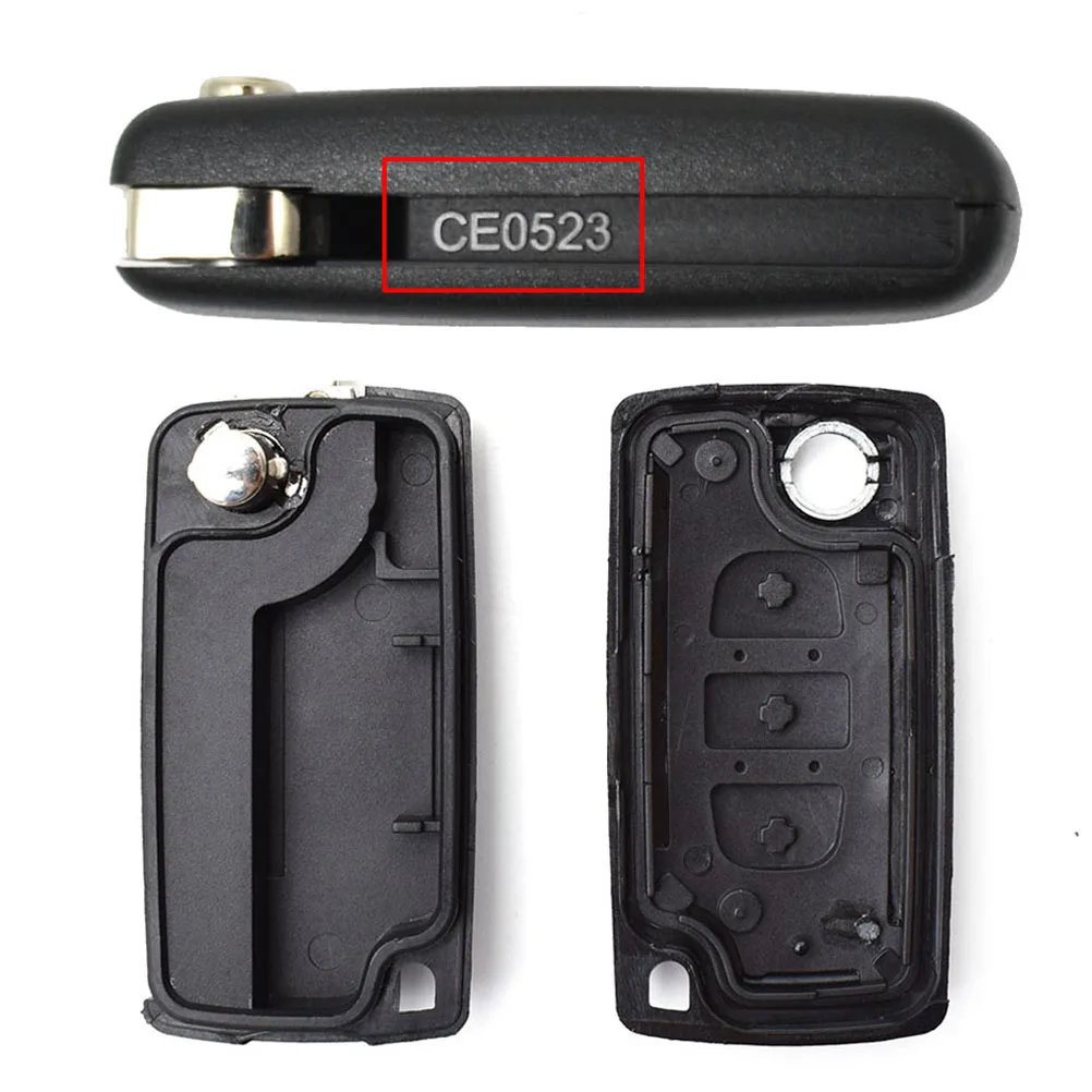 For Citroen C2 C3 C4 C5 C6 C8 Car 3 Buttons Flip Remote Key Case Cover Shell Fob VA2 Blade CE0523 Key Repair Kit