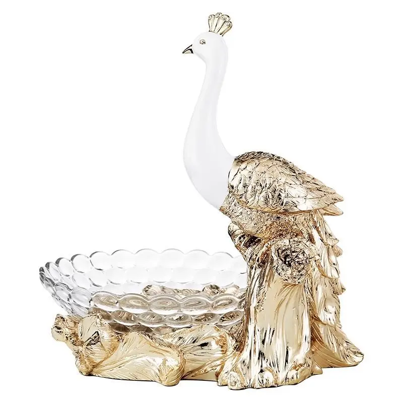 European home decoration creative peacock fruit plate ornament desktop storage living room dining room craft art gifts