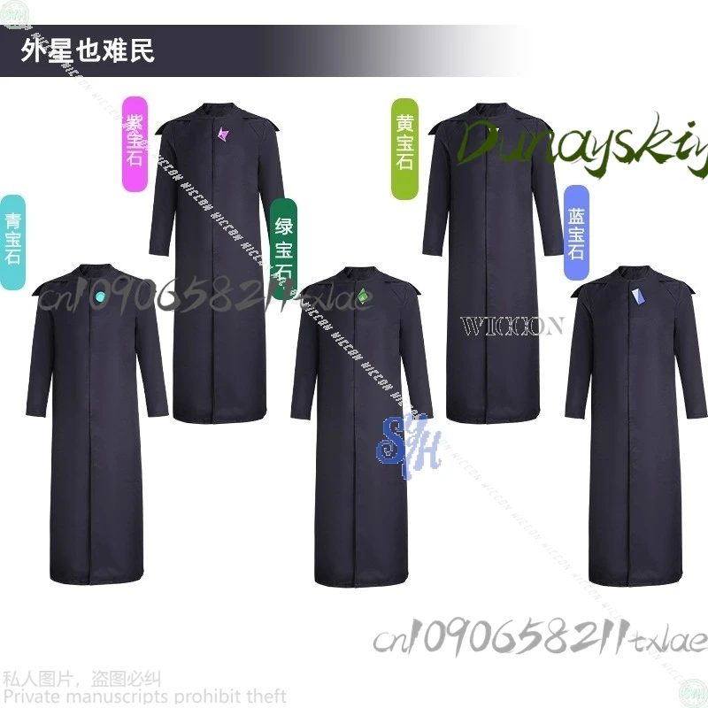 زي تنكري لشخصية الرسوم المتحركة خارج الأرض، رداء معالج سحري أسود، دعائم بخمسة ألوان لحفلات الهالوين وأعياد الميلاد #2