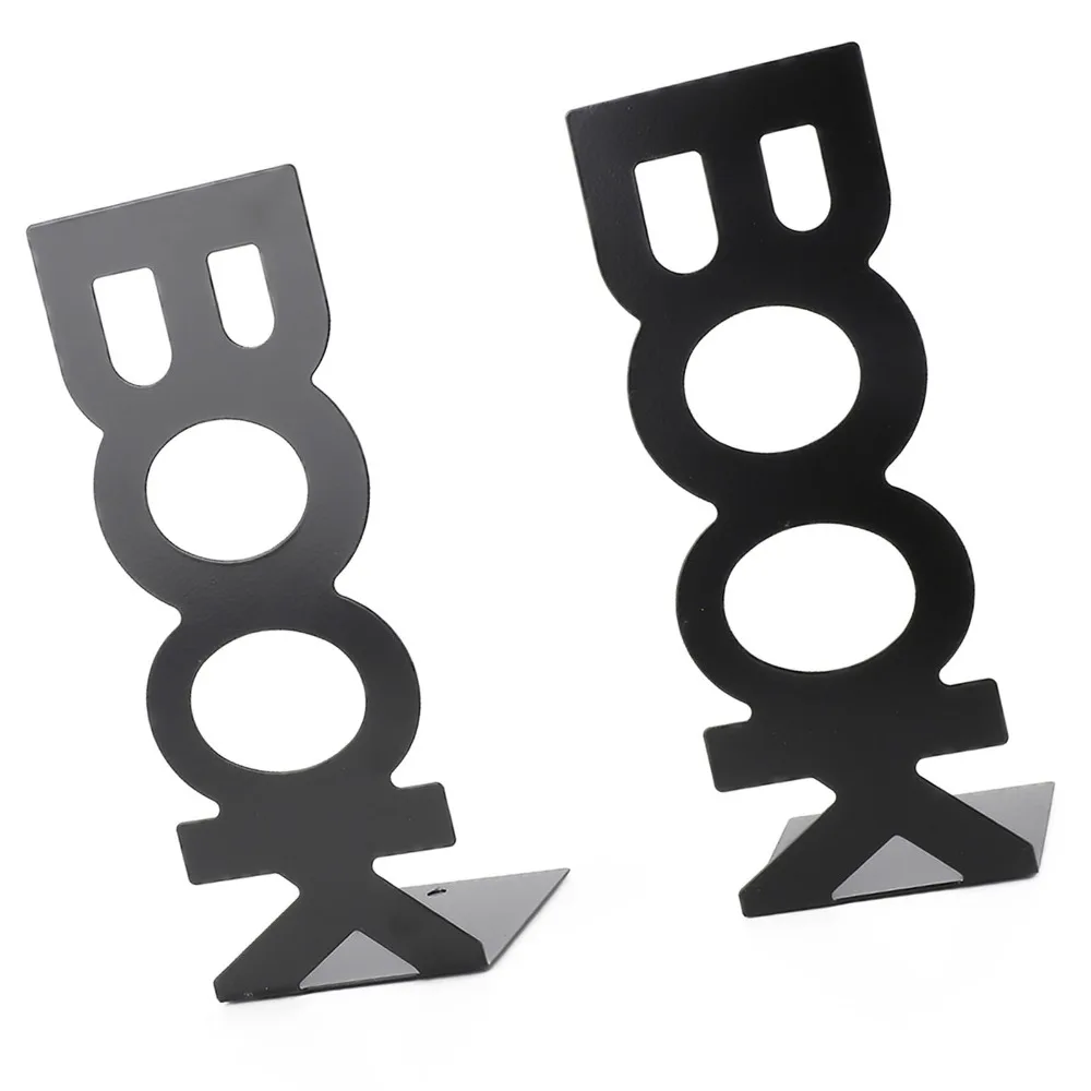 1Pair Fashion BOOK Characters Shape Bookend Black/White Metal Book End 208*85*75mm Art Decorative Bookend Organizers Home Decor