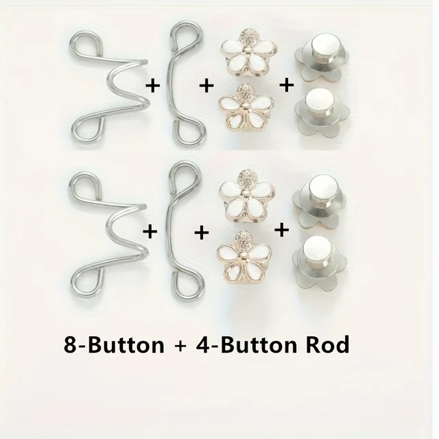 2 Sets of Easy to Clip Flower Waistband Adjustment Buckles - Sewing Free, Detachable, Adjustable Jeans Waist Extension Strap 4 2 Sets of Easy to Clip Flower Waistband Adjustment Buckles - Sewing Free, Detachable, Adjustable Jeans Waist Extension Strap 4