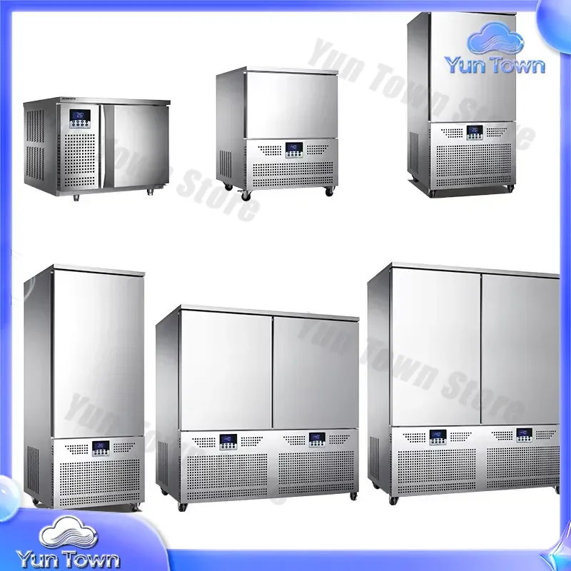 3 5 10 15 20 30 Trays Plug-In Blast Chiller Freezer for Meat Seafood Bakery Fruit -40°C Auto Defrost Commercial Refrigeration