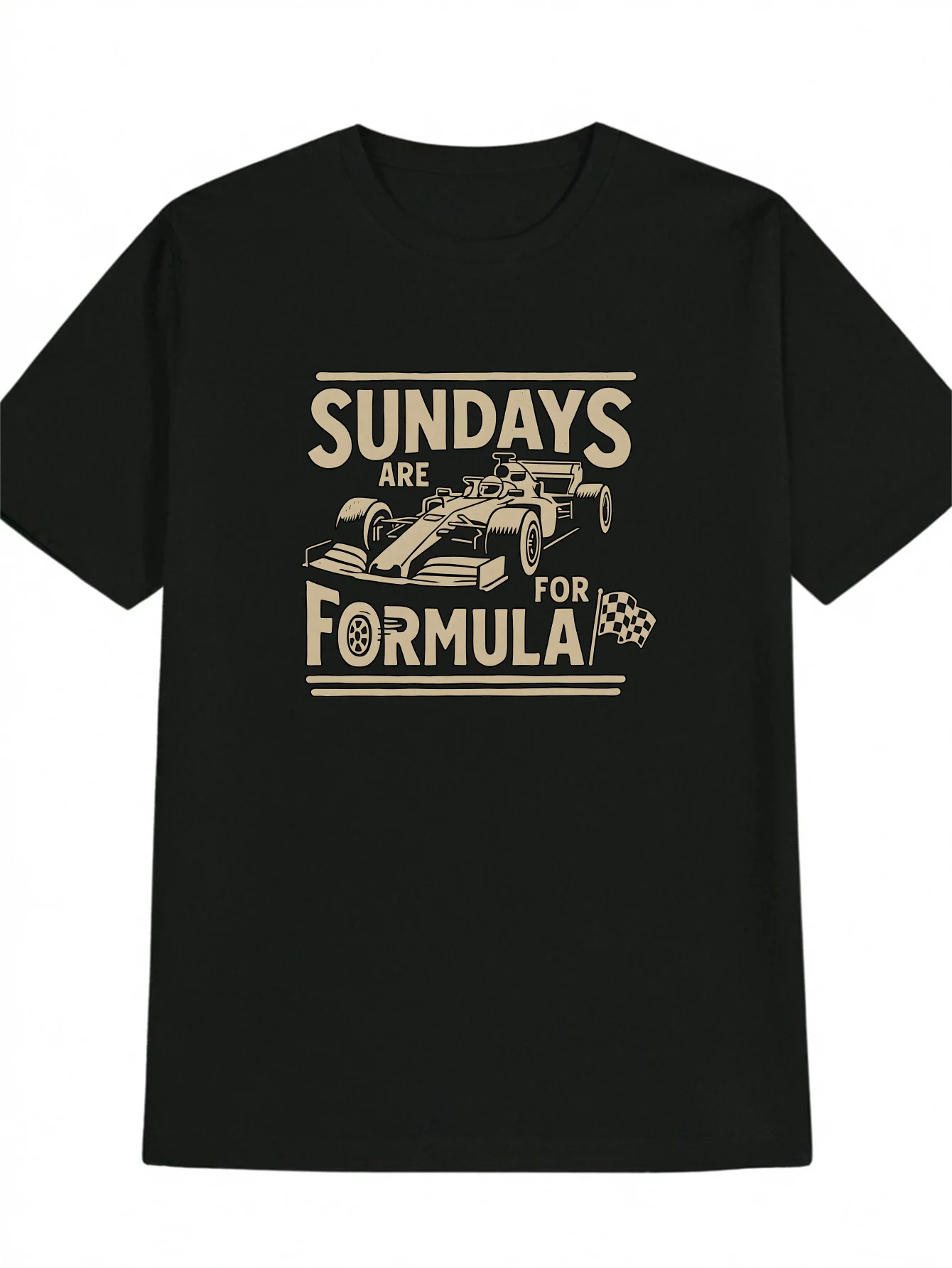 Racing Sundays Graphic Formula Car Design T-Shirt 100% Cotton O-Neck Short Sleeve Summer Casual Mens T-shirt Streetwear