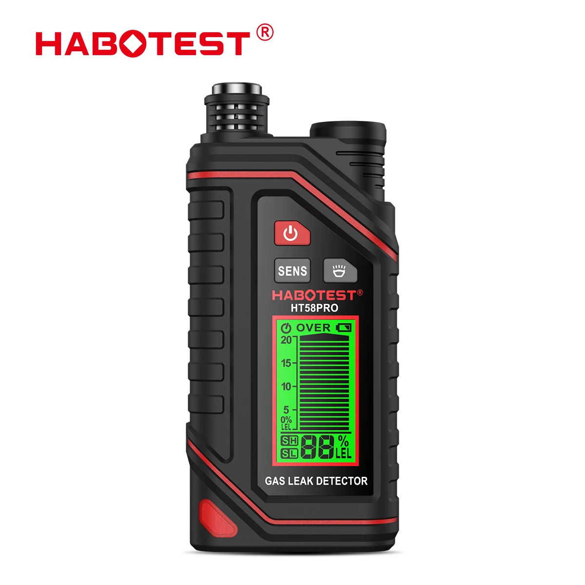 HABOTEST HT58Pro Natural Gas Leak Detector Rechargeable Combustible Gas Detector Portable Flammable Natural Methane Gas Detector