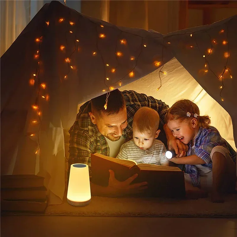 Luz RGB 13 colores que cambian de noche Control remoto táctil lámpara regulable lámparas de mesa portátiles de noche lám