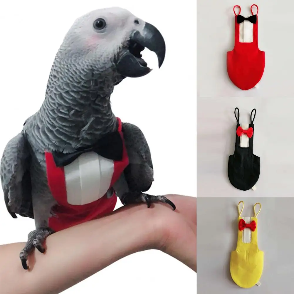 Parrot Flight Suit Western Style Cosplay Skin Friendly Washable Reusable Soft Bird Parrot Diapers with Bow Tie Photo Props