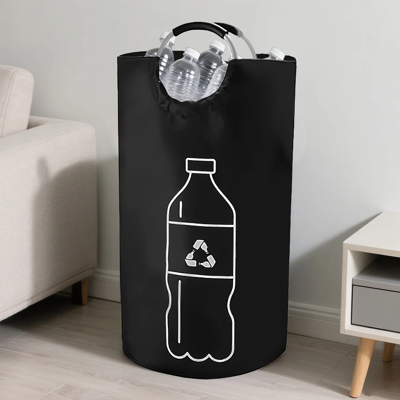 1Pcs Household Extra-Large Capacity Collapsible Recycling Bin - Cylindrical Open-Top Design, Multi-Purpose Storage Basket for Plastic Bottles, Space-Saving Collapsible Organizer, Durable and Easy to Clean, No Electricity Required, Household Waste Container