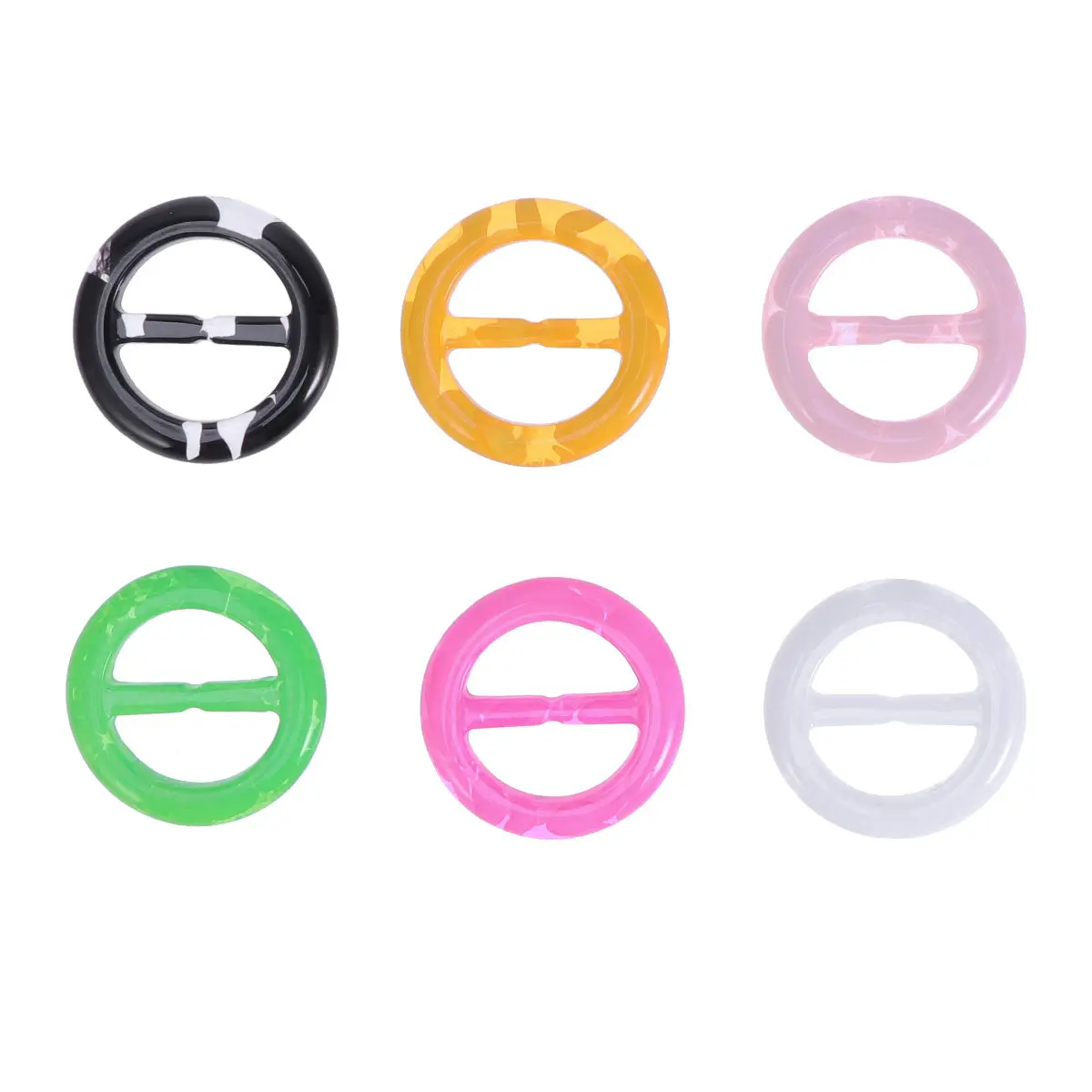 6Pcs Smooth Shiny Round T-Shirt Clips Clothing Decoration Buckles for Oversize Shirts Cashmere Scarves Waist Fitting Style