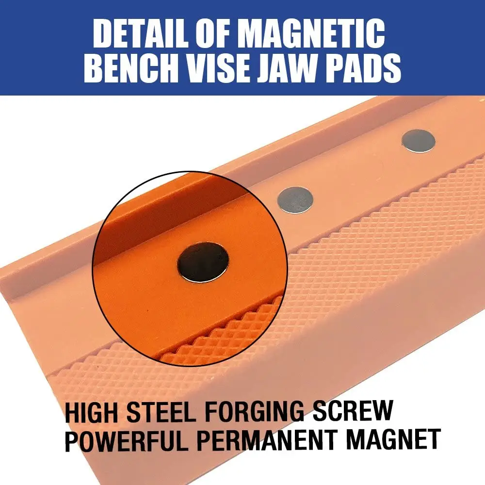 6" Magnetic Retention Vice Jaw Pads Grips Bench Vise Protector Magnetic Soft Vise Jaws Pad Multi-groove Mill Cutter Vise Holder