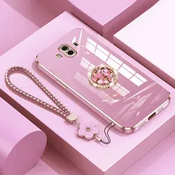 Mate10 Case with Lanyard,Luxury Diamond Holder Case For Huawei Mate 10 Pro Cover Cases Mate 10 20 60 Honor v30 Pro Stand Ring