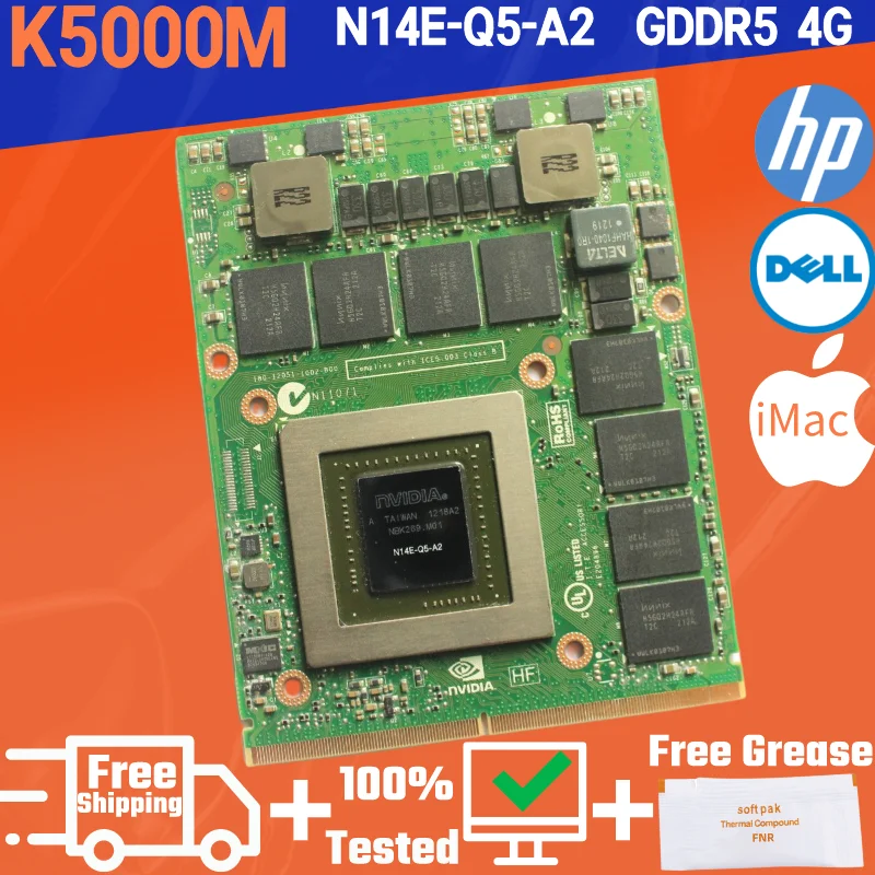 Quadro K5000M k5000 5000M For iMac A1312 HD6970m Laptops Graphic Video Card N14E-Q5-A2 DELL 0VMJY1 1kj4n t9v0c HP 665786-001