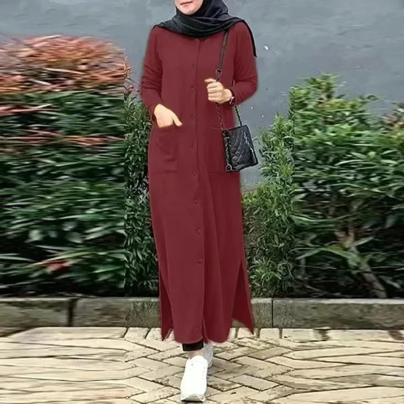 Autunno musulmano Set turchia Dubai Abaya donna camicia a maniche lunghe Set pantaloni causali abiti Abaya per le donne IsIamic Outifits