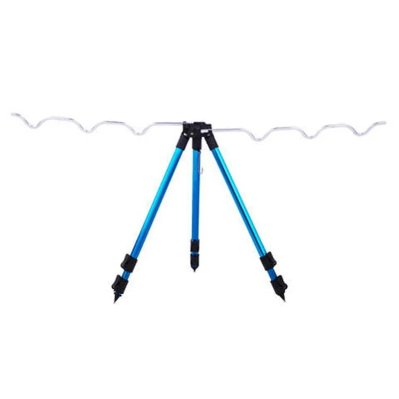 1PC Fishing Sea Rod Bracket Aluminum Alloy Ground Insertion Triangular Bracket Long-throw Telescopic Throwing Fishing Tools