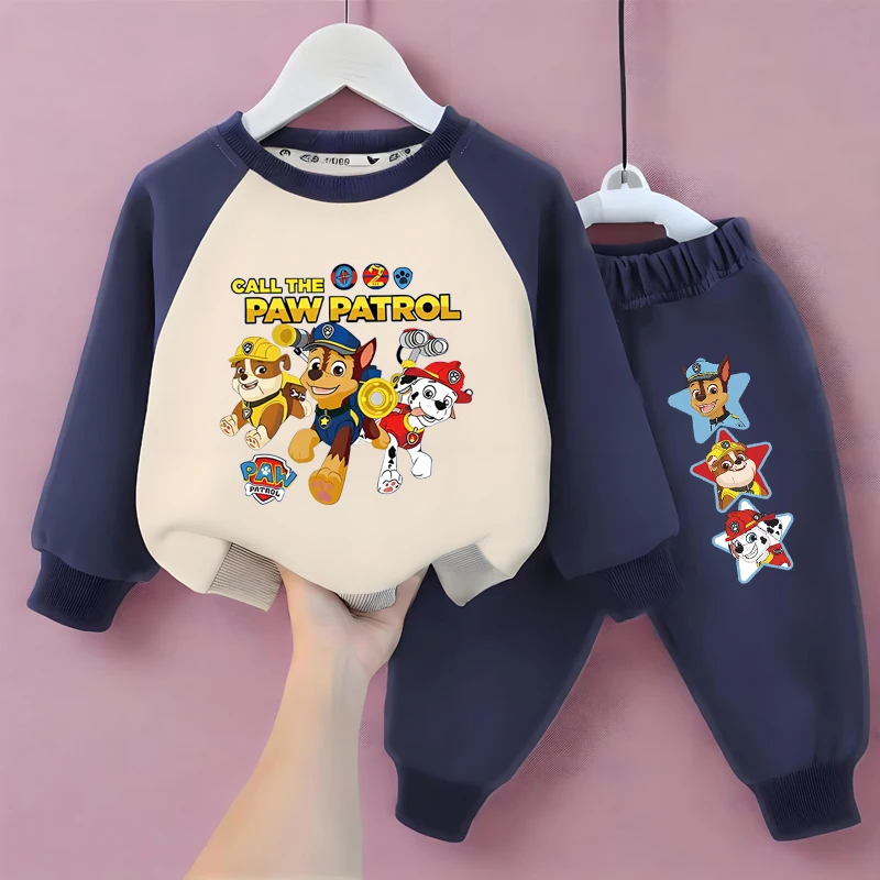 باو باترول ربيع الخريف الأطفال تقسم طويلة الأكمام البلوز مجموعات الفتيان البلوز بانت 2 قطعة دعوى الاطفال مجموعة ملابس رياضية #1