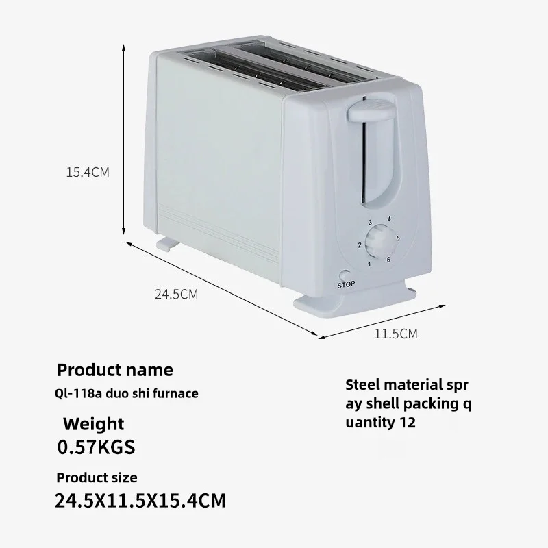 Мини-бытовая электрическая хлебопечка и тостер для сэндвичей с регулируемой температурой для тостов на завтрак