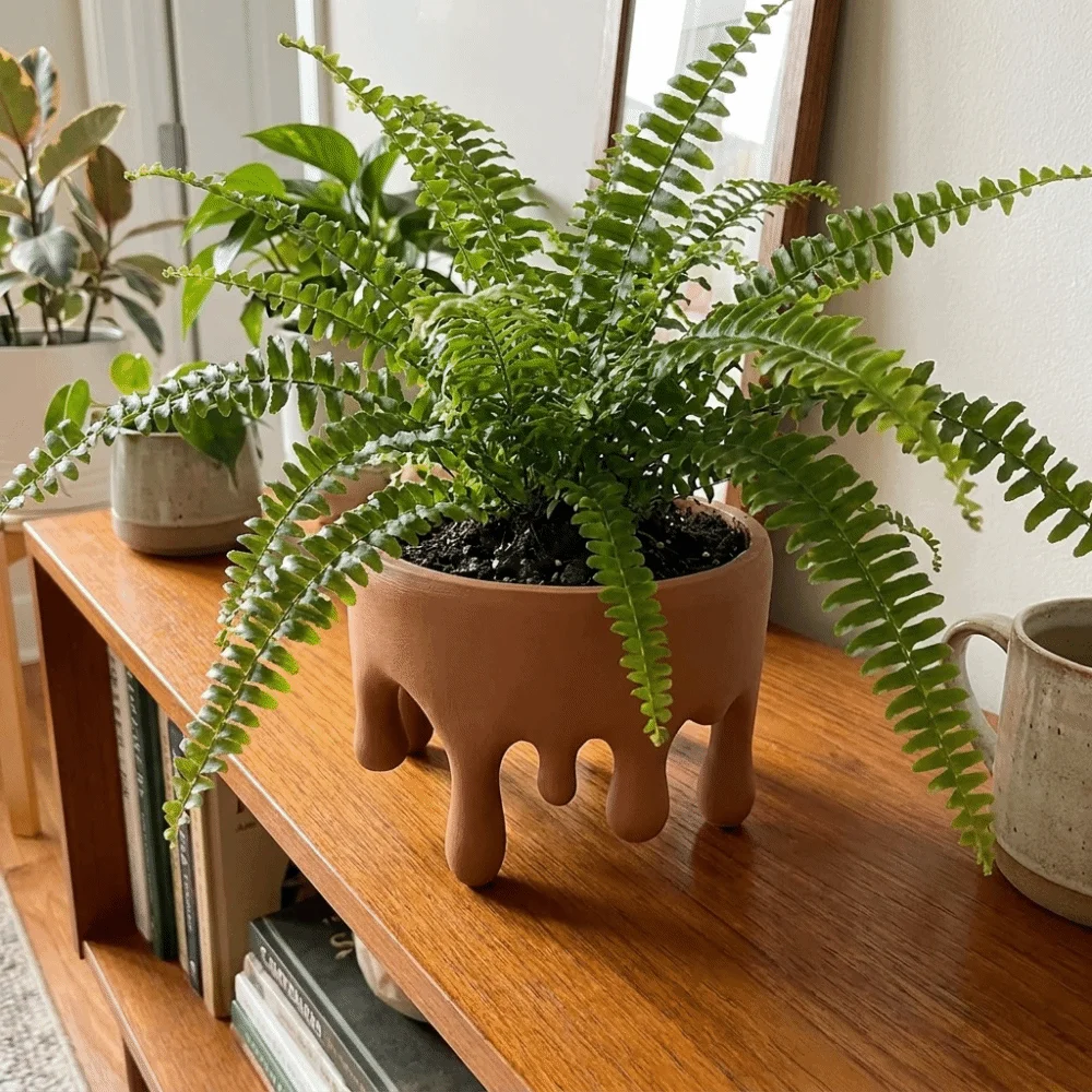 Creative 3D Printed Water Drop Flower Pot Modern Style Multi-Functional Succulent Planter Unique Plastic Candle Holder Office